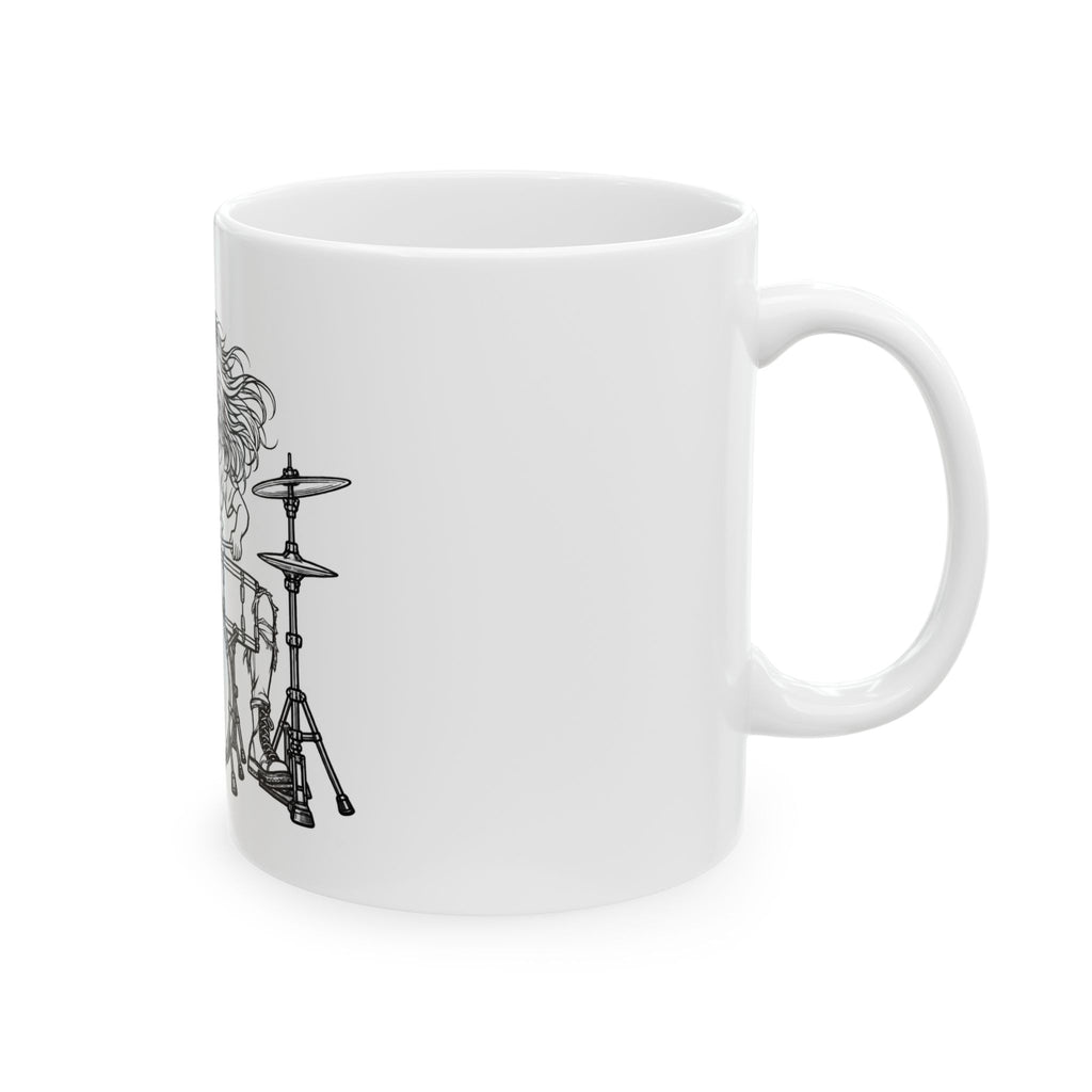 Drummer Sketch - Ceramic Mug 11oz and 15oz