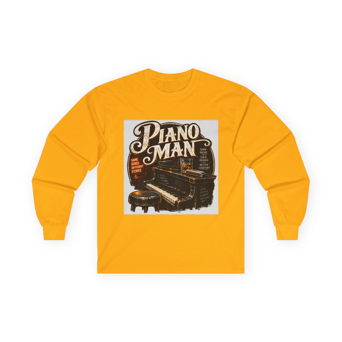 Piano Man Retro Bar - Unisex Ultra Cotton Long Sleeve Tee