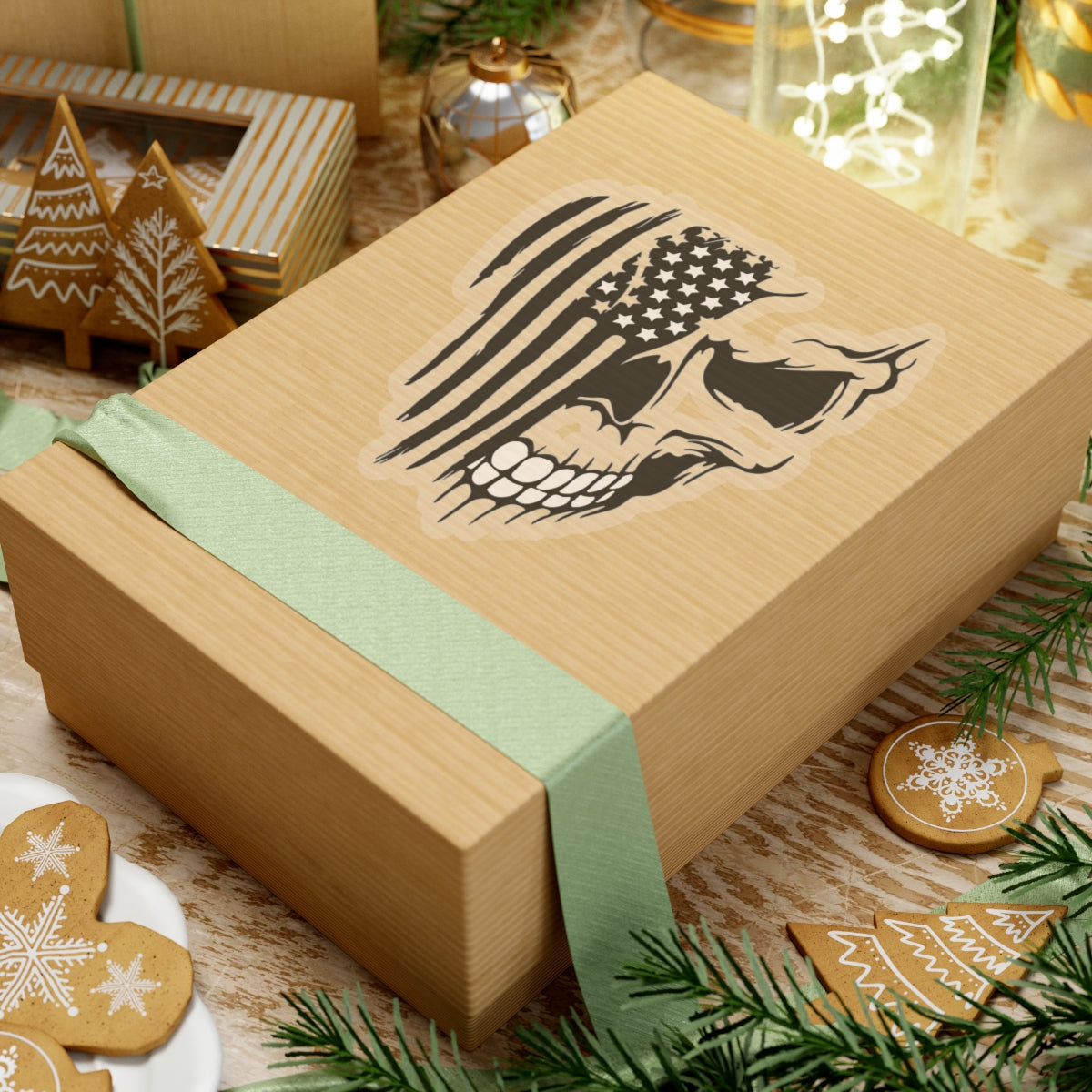 Stars, Stripes & Skulls - Kiss-Cut Sticker