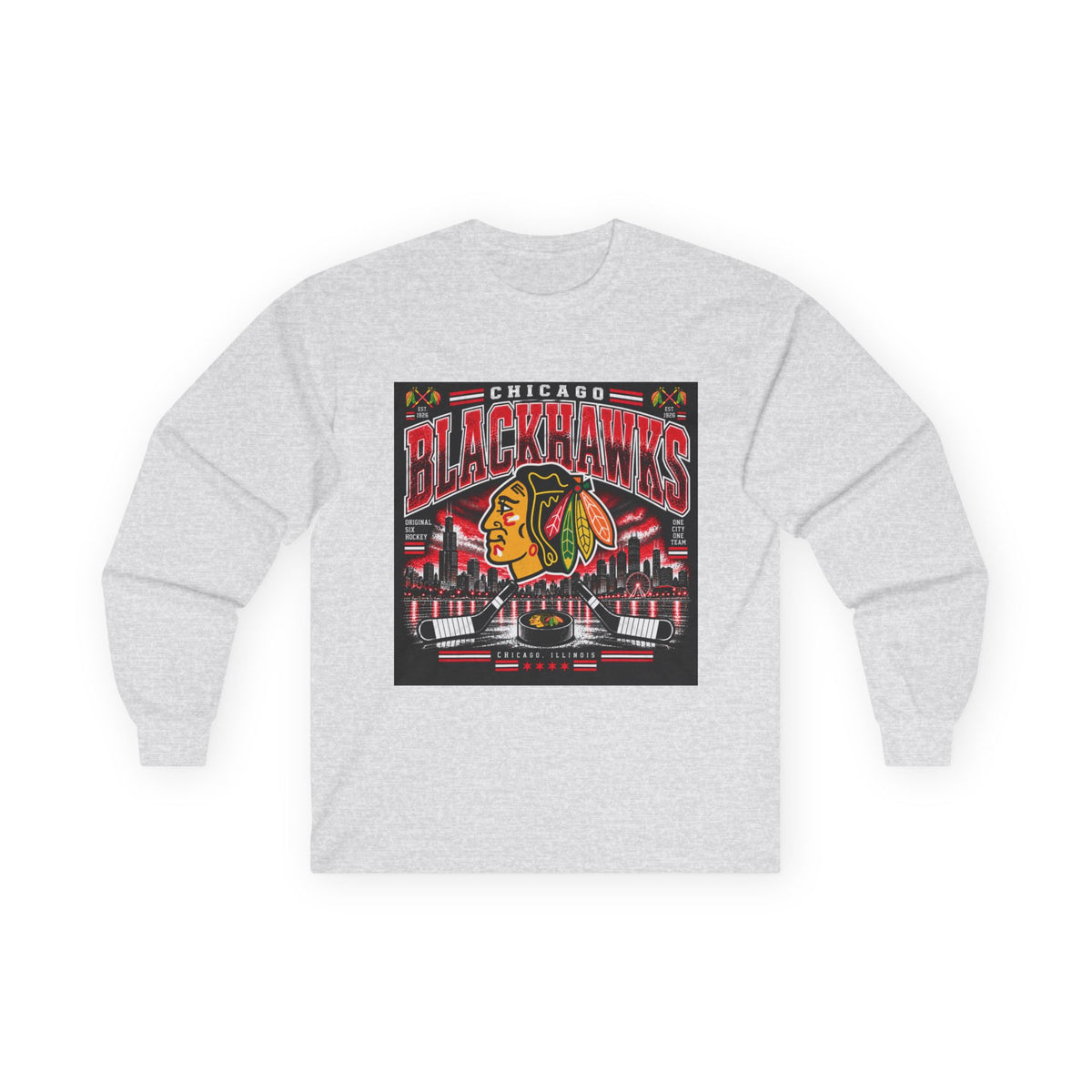Chicago Blackhawks Heritage - Unisex Ultra Cotton Long Sleeve Tee