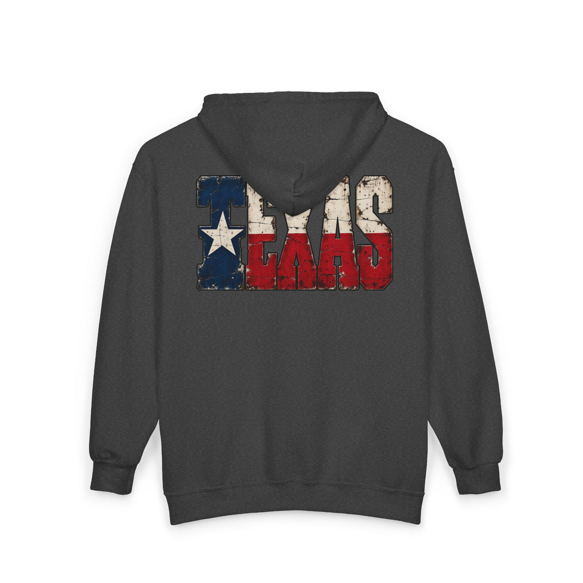 Texas Flag Block Letters - Full-Zip Hooded Sweatshirt