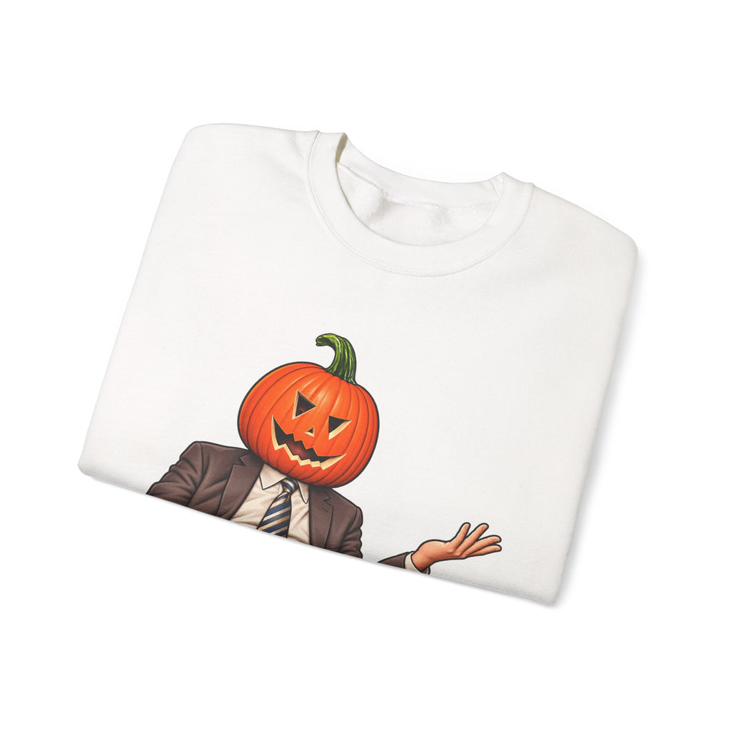 Pumpkin Head Office Cartoon - Crewneck Sweatshirt