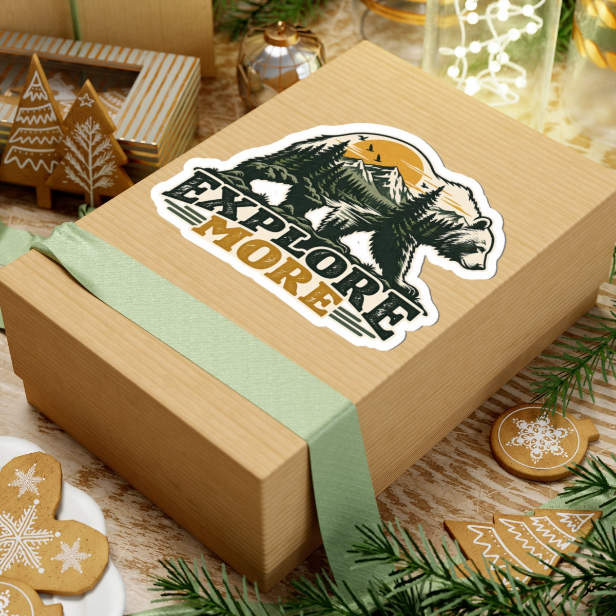 Explore More Bear - Kiss-Cut Sticker